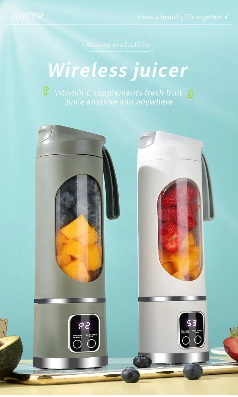 Portable Juice Blender – 450ML Large Capacity, Strong Motor, Crushed Ice & Charging