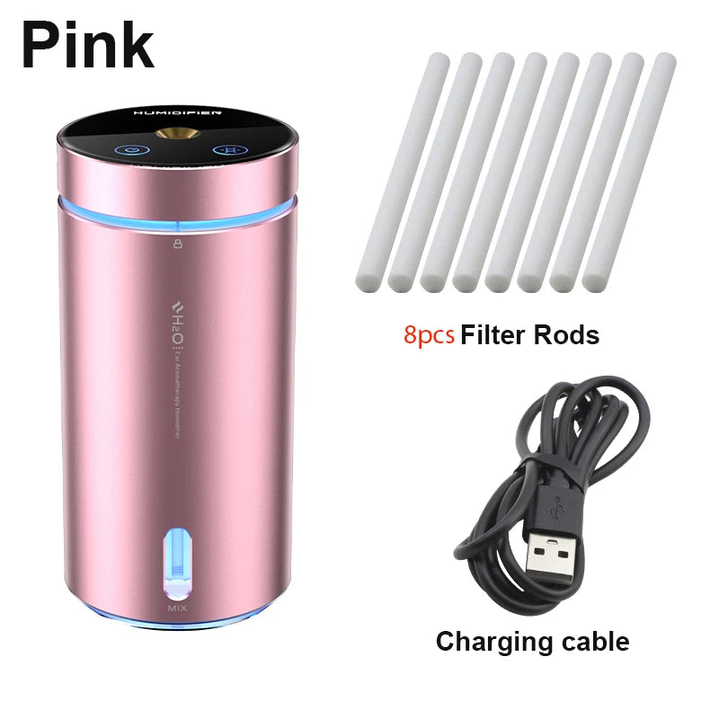 Aluminum Dual Spray Car Humidifier with Essential Oil Diffuser – Air Freshener for Auto & Room