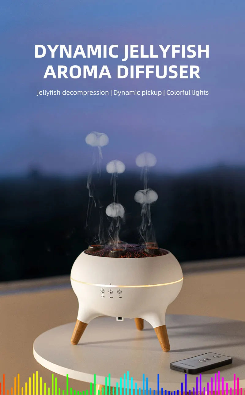 Color-Changing Jellyfish Mist Diffuser with Remote – Quiet Cool Mist Humidifier