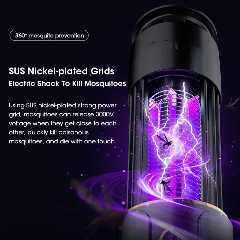 Multifunctional Mosquito Killer Lamp with Fly Trap & Swatter – USB Powered & Portable