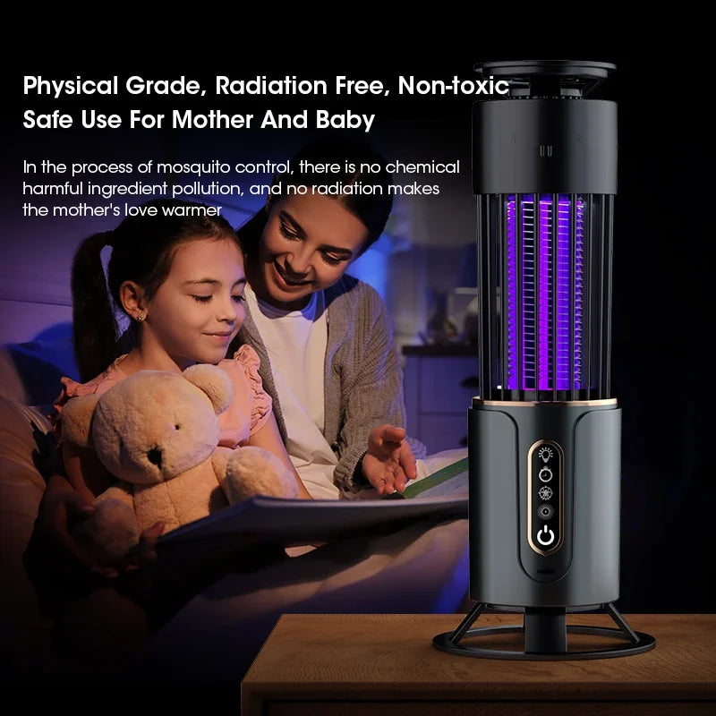 Multifunctional Mosquito Killer Lamp with Fly Trap & Swatter – USB Powered & Portable