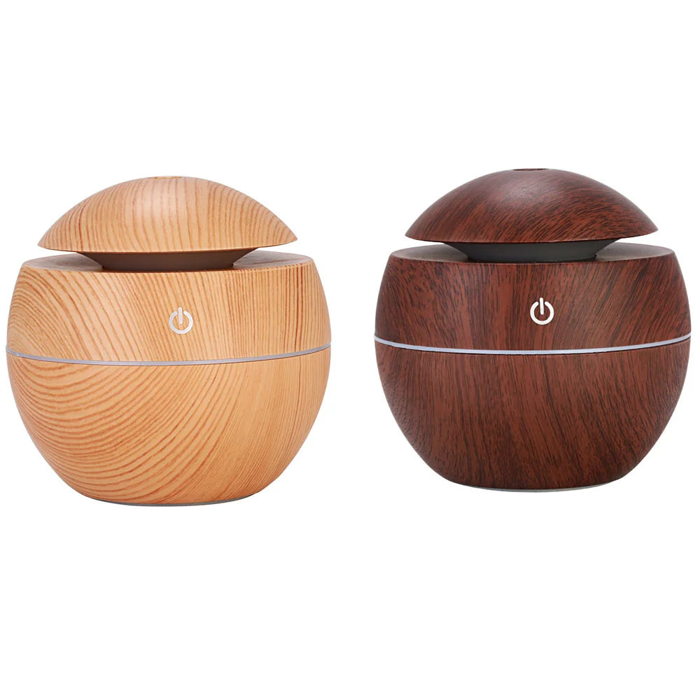 Electric Essential Oil Diffuser – Wooden Ultrasonic Air Humidifier for Home