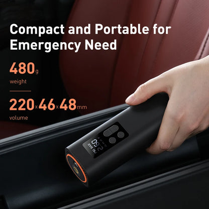 Baseus 12V Portable Air Compressor – Digital Tire Inflator Pump for Car, Motorcycle, Bicycle & Boat