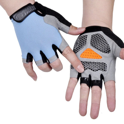 ShockGuard Fingerless Bike Gloves – Anti-Sweat & Non-Slip for Sports & Cycling