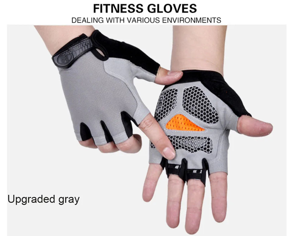 ShockGuard Fingerless Bike Gloves – Anti-Sweat & Non-Slip for Sports & Cycling