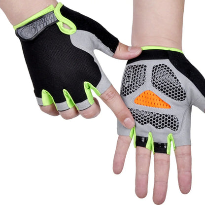 ShockGuard Fingerless Bike Gloves – Anti-Sweat & Non-Slip for Sports & Cycling
