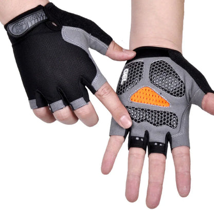 ShockGuard Fingerless Bike Gloves – Anti-Sweat & Non-Slip for Sports & Cycling