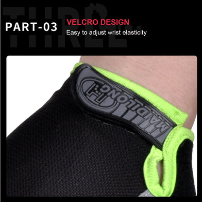 ShockGuard Fingerless Bike Gloves – Anti-Sweat & Non-Slip for Sports & Cycling