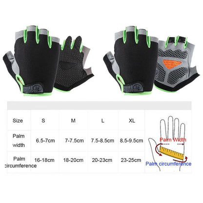 ShockGuard Fingerless Bike Gloves – Anti-Sweat & Non-Slip for Sports & Cycling