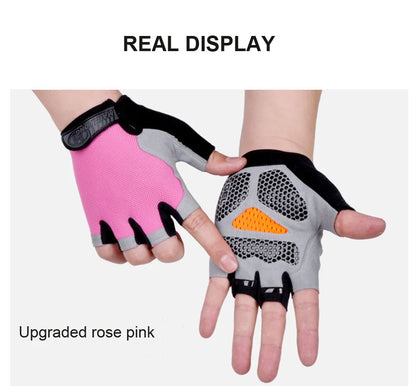 ShockGuard Fingerless Bike Gloves – Anti-Sweat & Non-Slip for Sports & Cycling