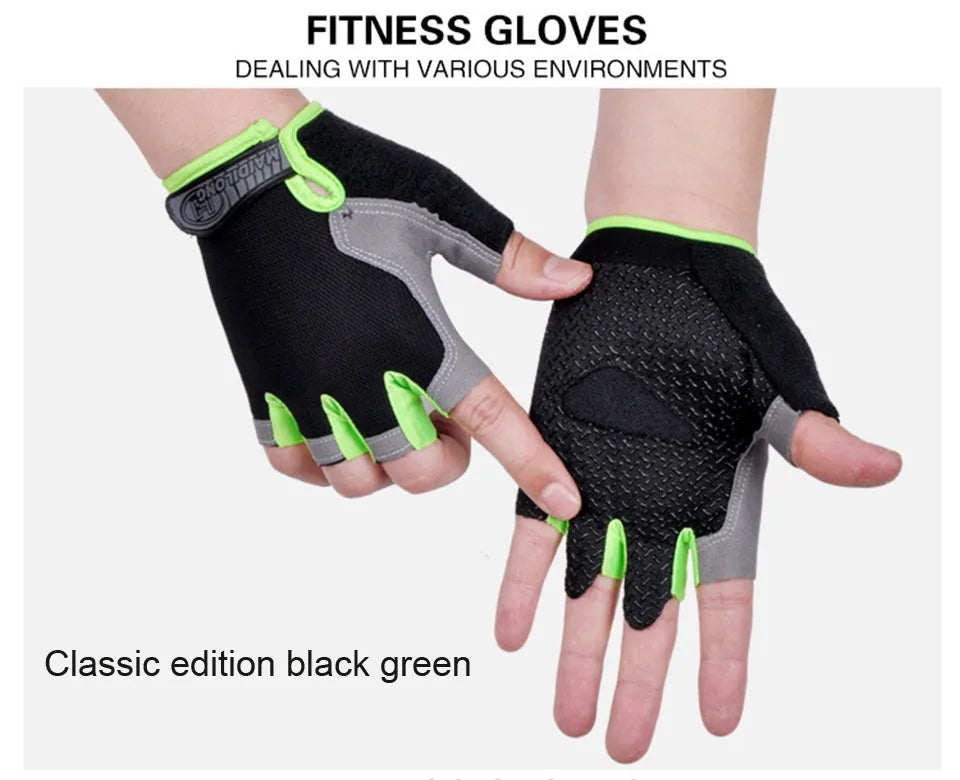 ShockGuard Fingerless Bike Gloves – Anti-Sweat & Non-Slip for Sports & Cycling