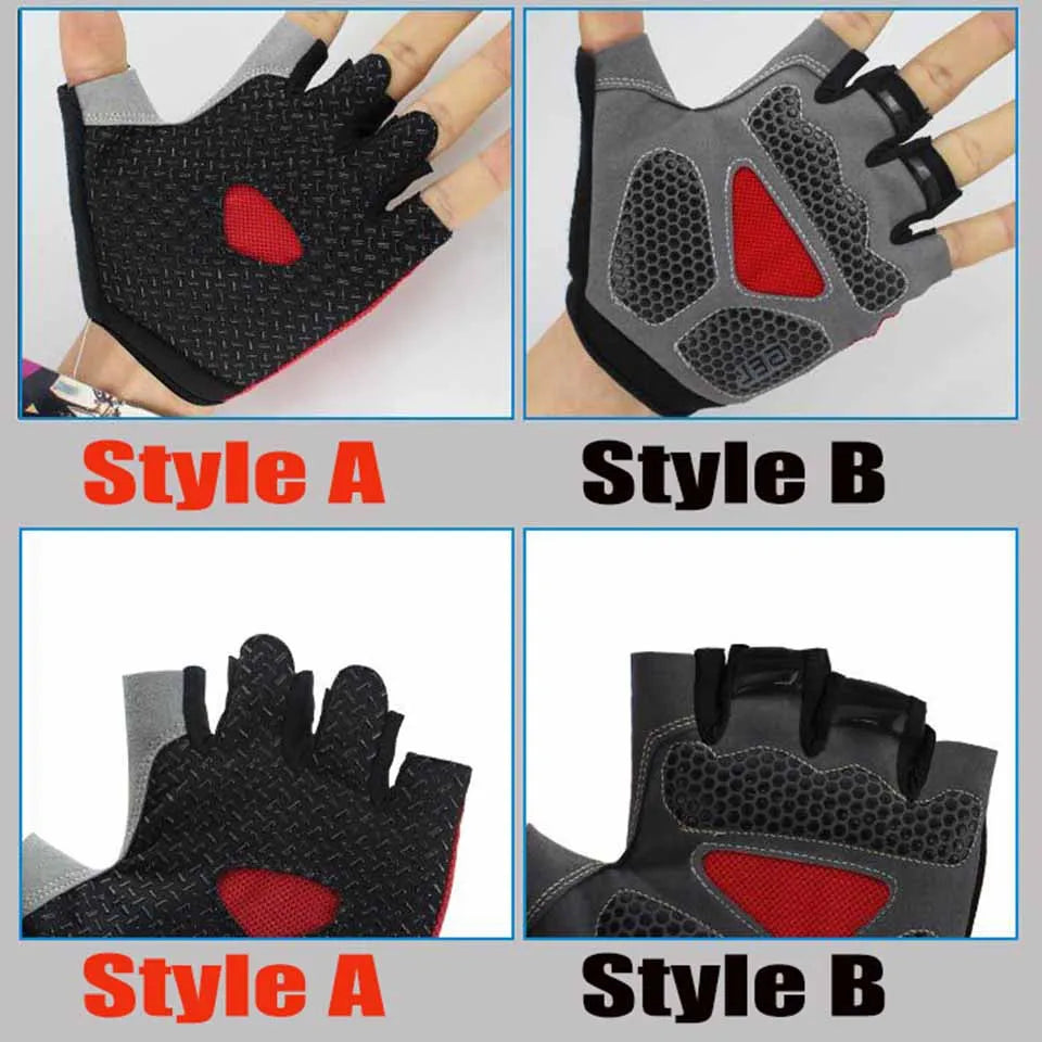 ShockGuard Fingerless Bike Gloves – Anti-Sweat & Non-Slip for Sports & Cycling