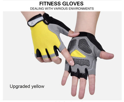 ShockGuard Fingerless Bike Gloves – Anti-Sweat & Non-Slip for Sports & Cycling