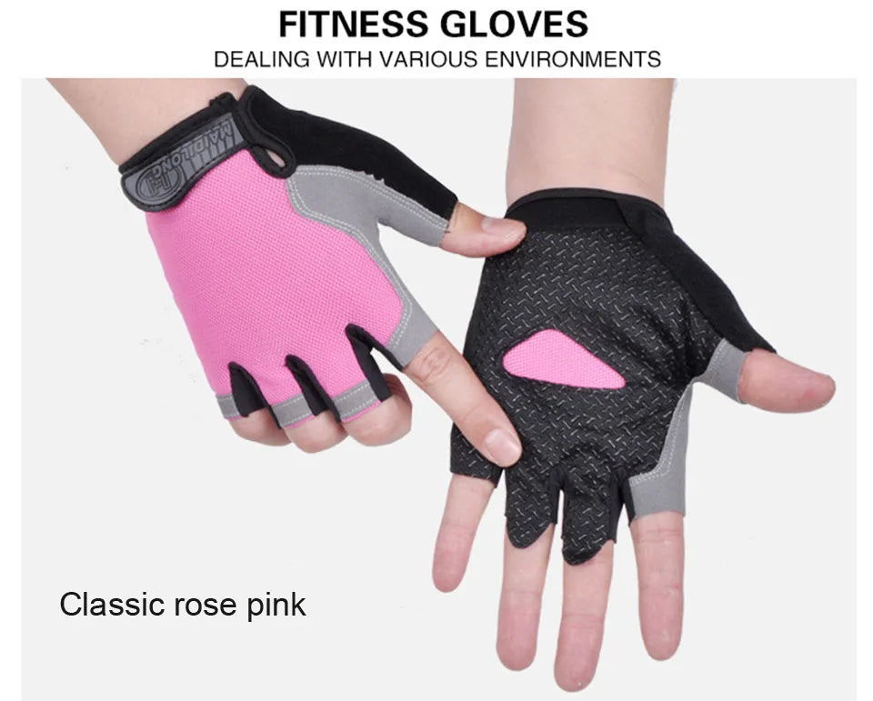 ShockGuard Fingerless Bike Gloves – Anti-Sweat & Non-Slip for Sports & Cycling