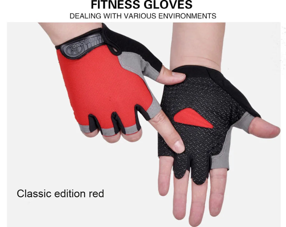 ShockGuard Fingerless Bike Gloves – Anti-Sweat & Non-Slip for Sports & Cycling