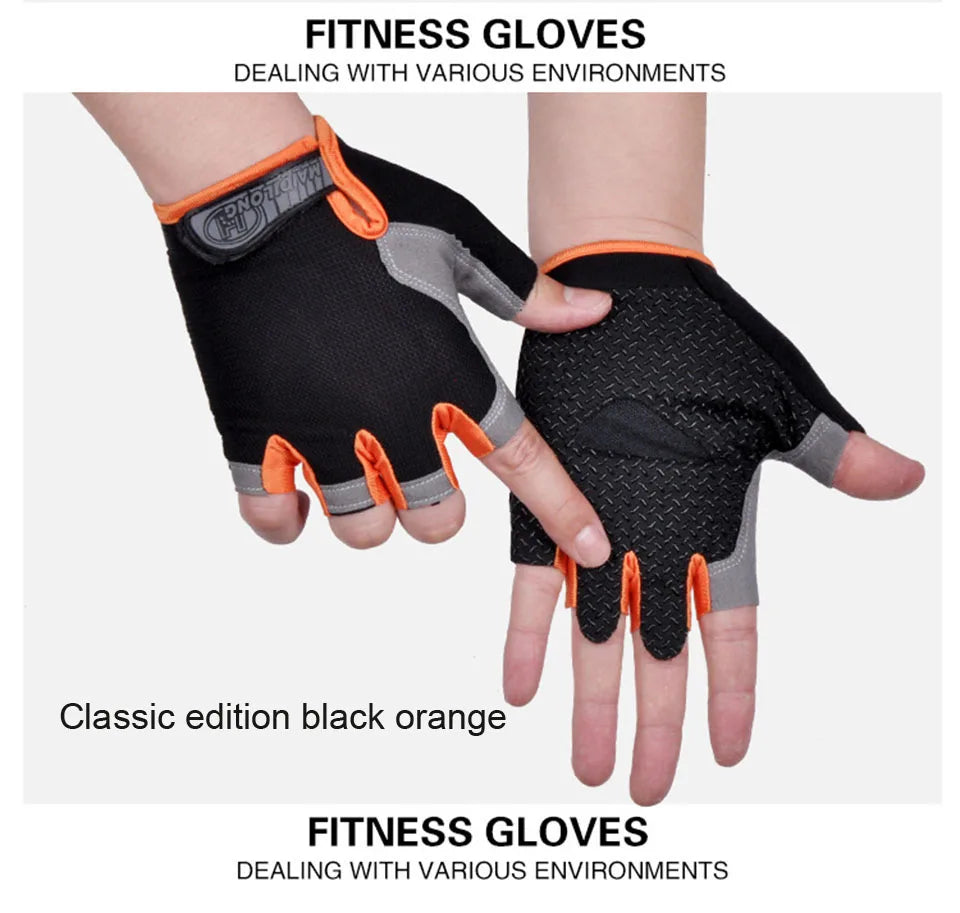 ShockGuard Fingerless Bike Gloves – Anti-Sweat & Non-Slip for Sports & Cycling