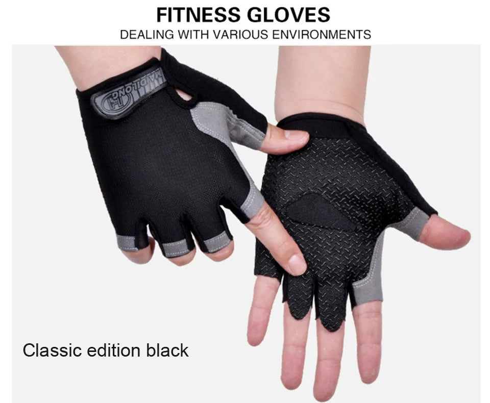 ShockGuard Fingerless Bike Gloves – Anti-Sweat & Non-Slip for Sports & Cycling