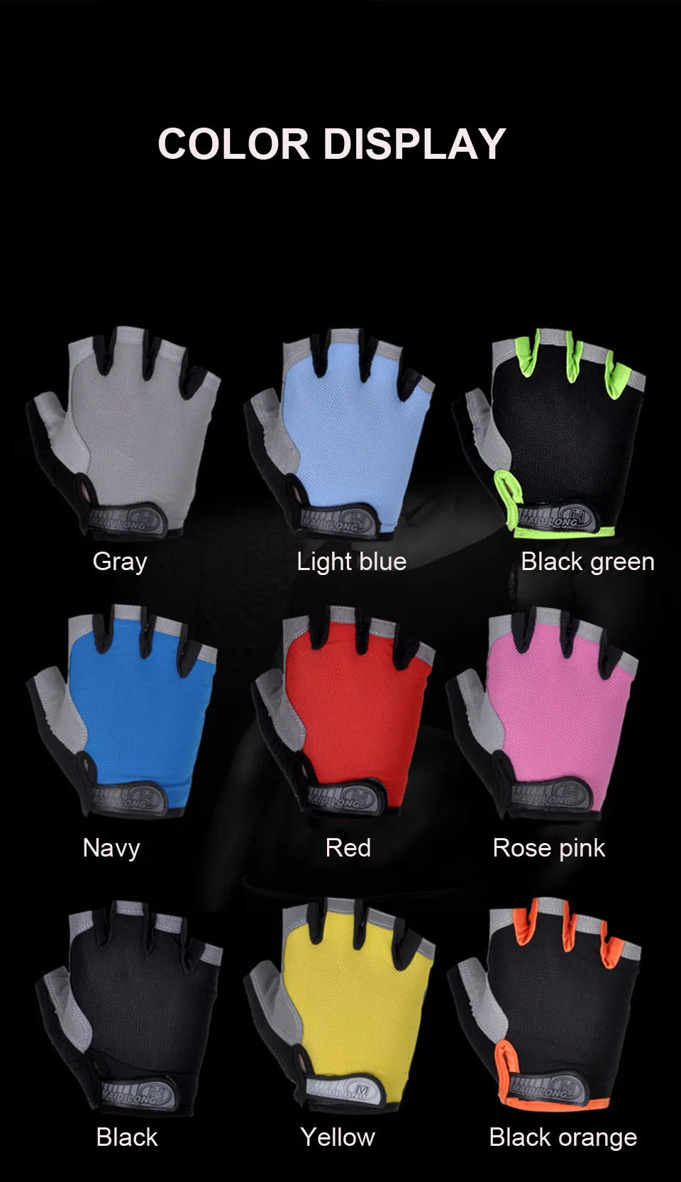 ShockGuard Fingerless Bike Gloves – Anti-Sweat & Non-Slip for Sports & Cycling