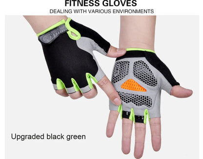 ShockGuard Fingerless Bike Gloves – Anti-Sweat & Non-Slip for Sports & Cycling
