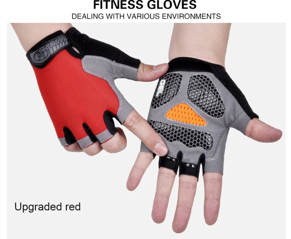 ShockGuard Fingerless Bike Gloves – Anti-Sweat & Non-Slip for Sports & Cycling