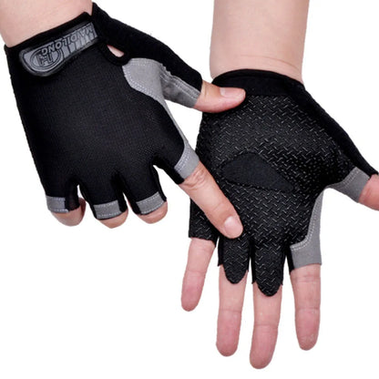 ShockGuard Fingerless Bike Gloves – Anti-Sweat & Non-Slip for Sports & Cycling