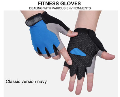 ShockGuard Fingerless Bike Gloves – Anti-Sweat & Non-Slip for Sports & Cycling