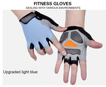 ShockGuard Fingerless Bike Gloves – Anti-Sweat & Non-Slip for Sports & Cycling