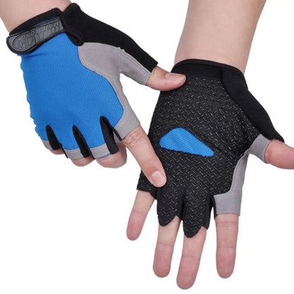 ShockGuard Fingerless Bike Gloves – Anti-Sweat & Non-Slip for Sports & Cycling