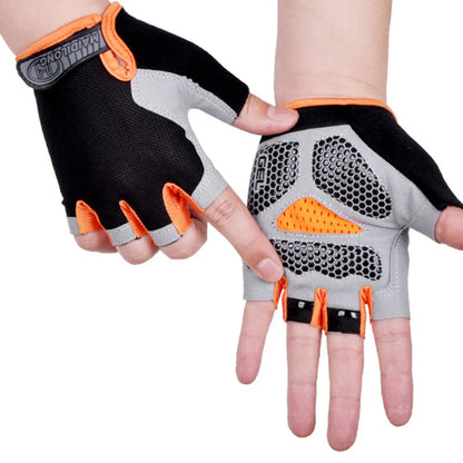 ShockGuard Fingerless Bike Gloves – Anti-Sweat & Non-Slip for Sports & Cycling