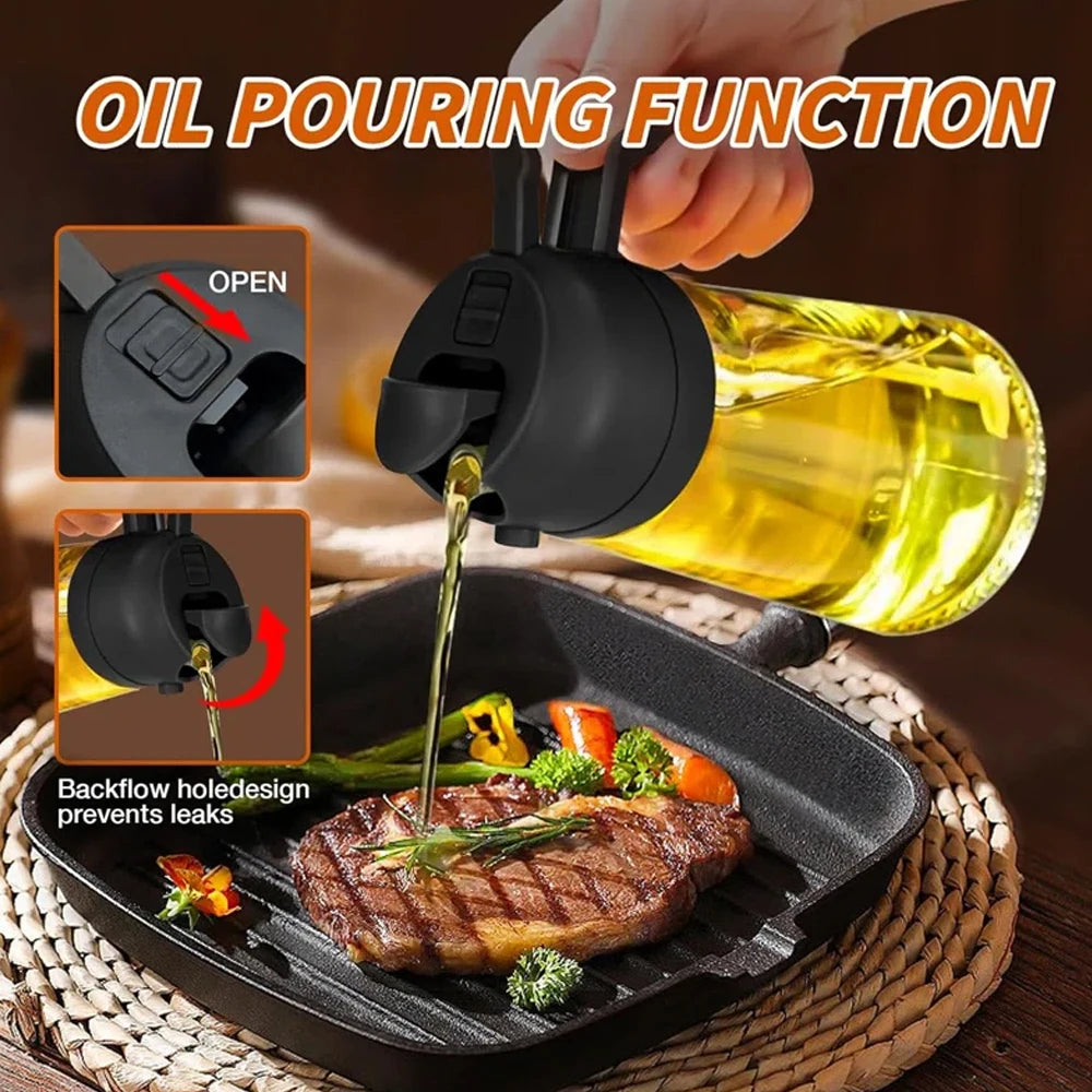 Multi-Use Oil Dispenser Bottle – Spray & Pour Function