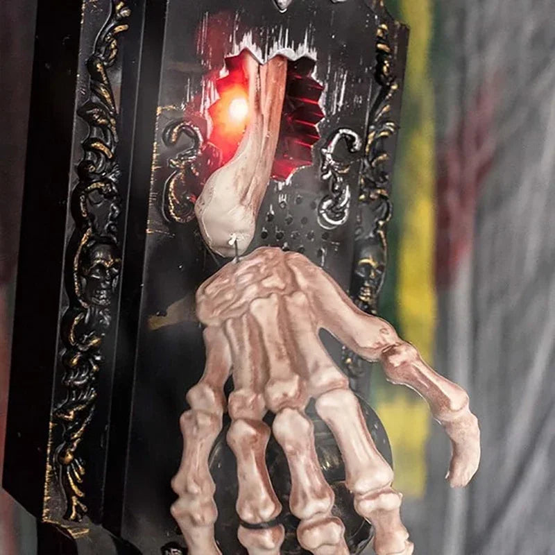 2025 New Halloween Animatronic Doorbell – Glowing Skeleton Hands with Spooky Sound