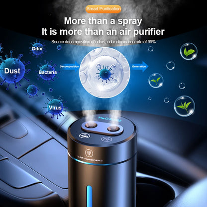 Aluminum Dual Spray Car Humidifier with Essential Oil Diffuser – Air Freshener for Auto & Room