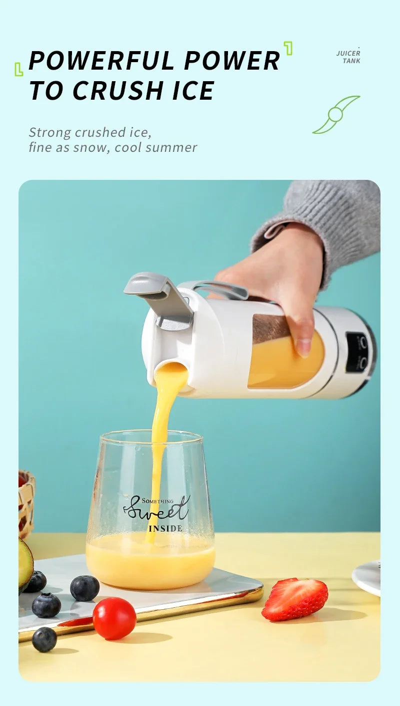 Portable Juice Blender – 450ML Large Capacity, Strong Motor, Crushed Ice & Charging