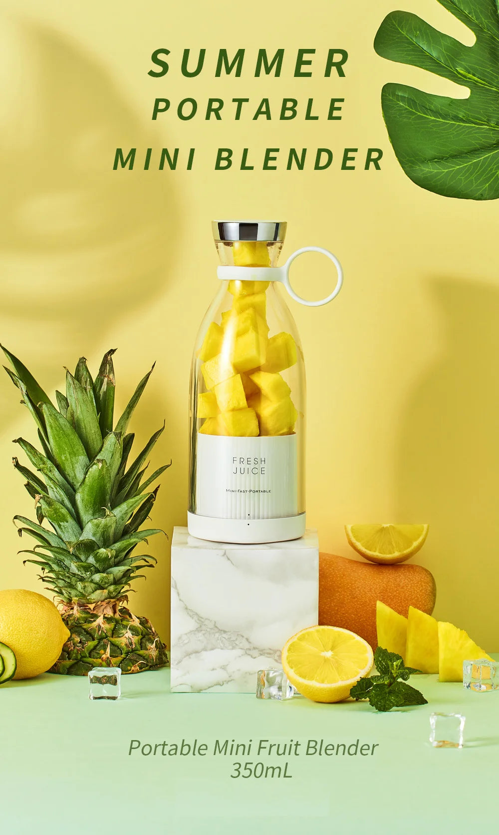 Compact Juice & Smoothie Blender – Portable USB Rechargeable Mixer