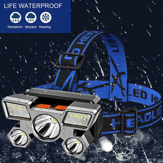 White-Post 5LED Rechargeable Headlamp