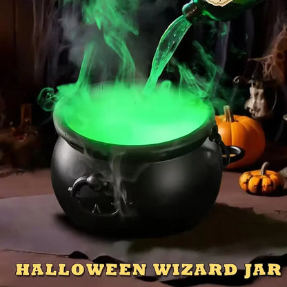 LED Halloween Witch Cauldron with Fog Mist – Skeleton Decoration for Hocus Pocus Party