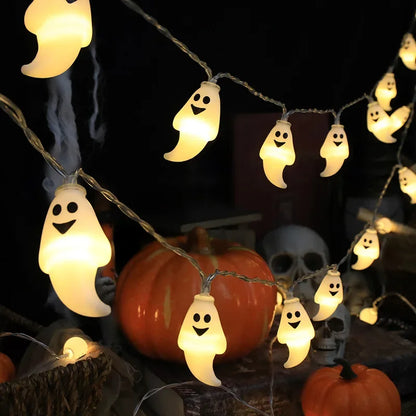 LED Halloween Decoration String – Pumpkin, Skull & Eyeball Lights for Horror Night