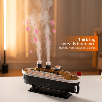 Titanic Ship Aroma Diffuser – 250ml Ultrasonic Essential Oil Humidifier with Smoke Ring Effect
