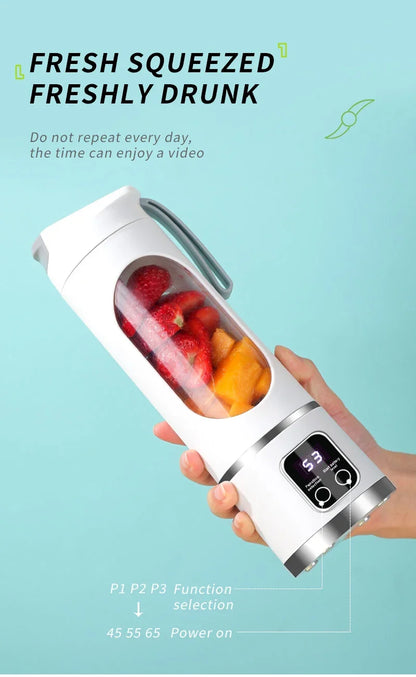 Portable Juice Blender – 450ML Large Capacity, Strong Motor, Crushed Ice & Charging
