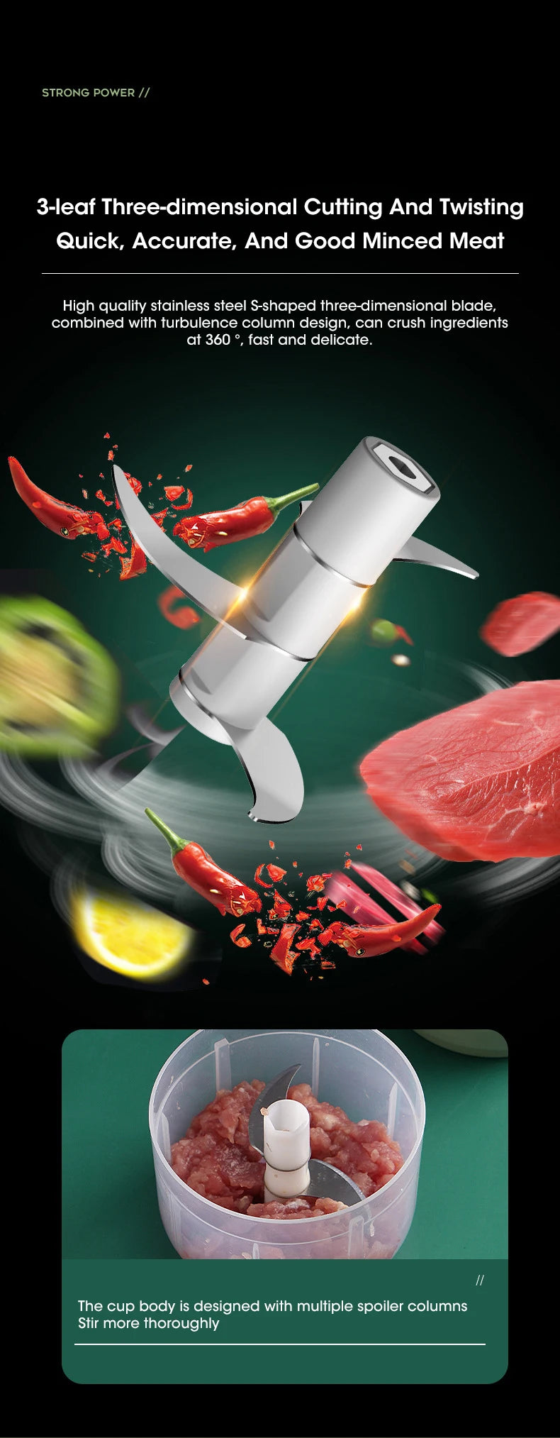 Portable Mini Food Chopper – Electric Garlic Crusher & Meat Grinder (250ml)