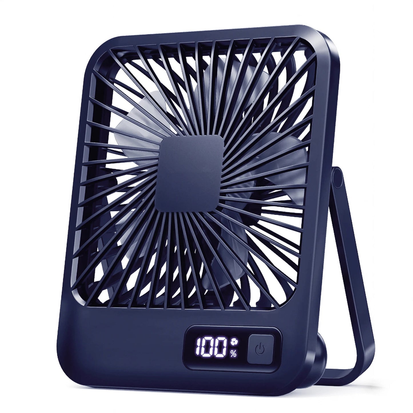 180° Folding USB Fan – Personal Desk Fan with Battery Display & 5 Speed Modes