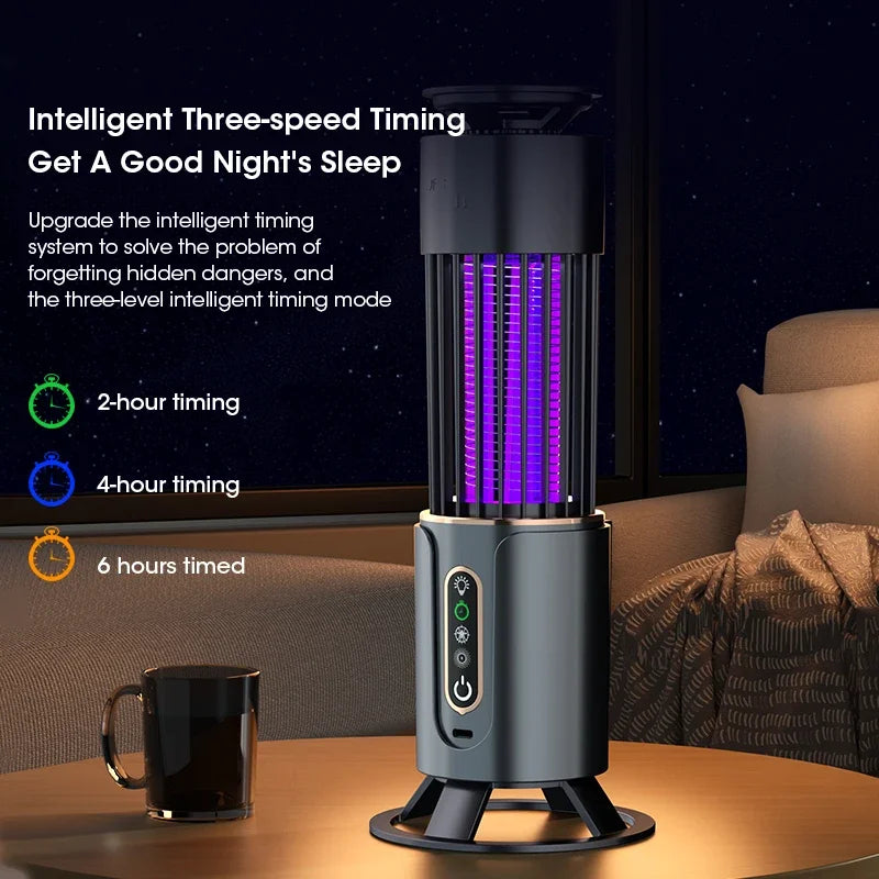 Multifunctional Mosquito Killer Lamp with Fly Trap & Swatter – USB Powered & Portable