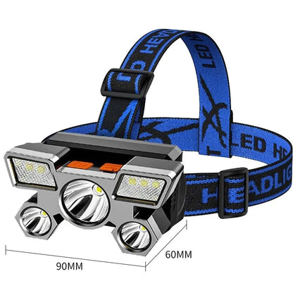 White-Post 5LED Rechargeable Headlamp