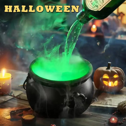 LED Halloween Witch Cauldron with Fog Mist – Skeleton Decoration for Hocus Pocus Party