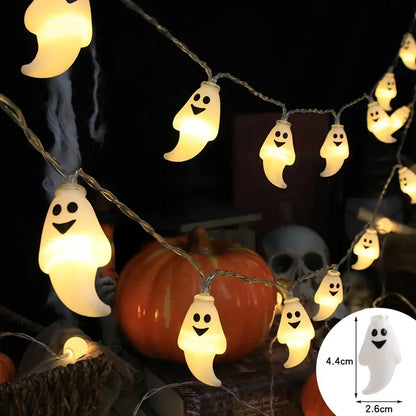 LED Halloween Decoration String – Pumpkin, Skull & Eyeball Lights for Horror Night