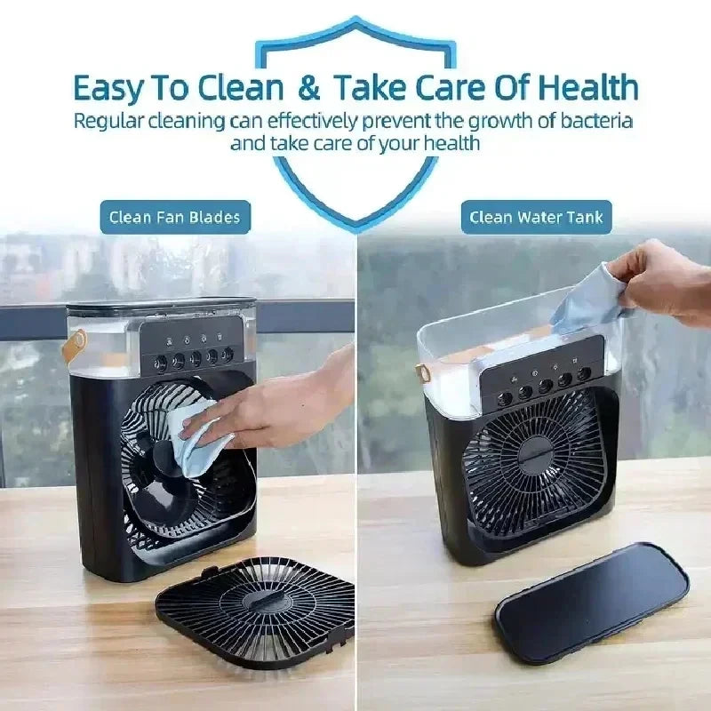 BreezeLite Portable AC – Mini Air Cooler with Humidifier and LED Night Lamp