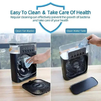 BreezeLite Portable AC – Mini Air Cooler with Humidifier and LED Night Lamp