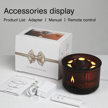 Volcano Flame Essential Oil Diffuser – 360ml Ultrasonic Aromatherapy Humidifier