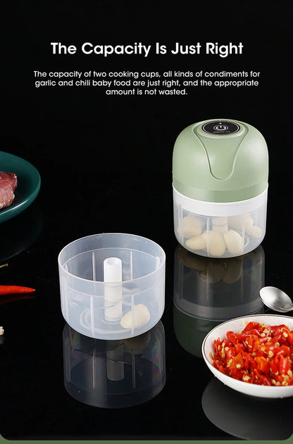 Portable Mini Food Chopper – Electric Garlic Crusher & Meat Grinder (250ml)