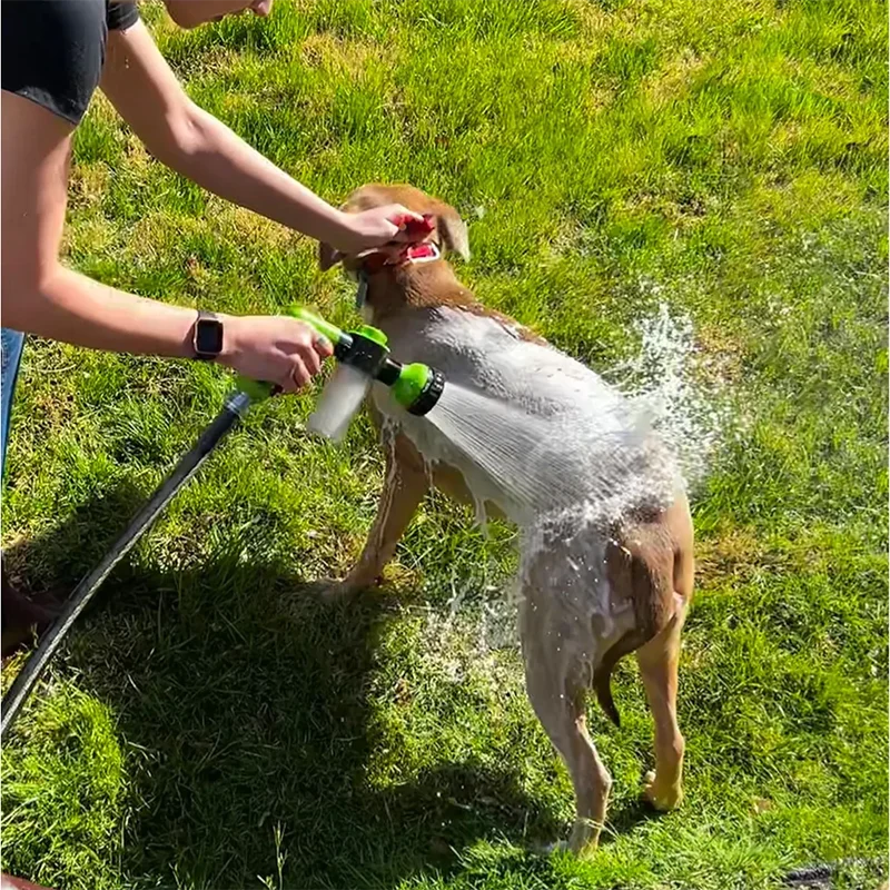 High-Pressure Dog Shower Sprayer with Soap Dispenser & 3 Modes